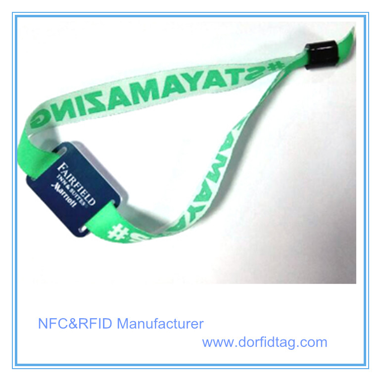 NFC Fabric Wristband with PVC Tag NTAG213